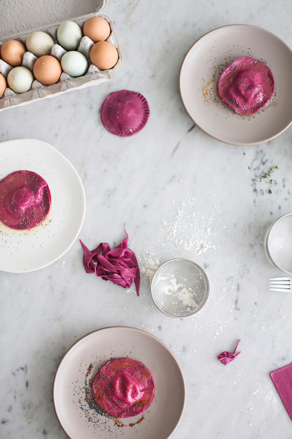 Ricotta-and-Sage-filled Beet Ravioli-2