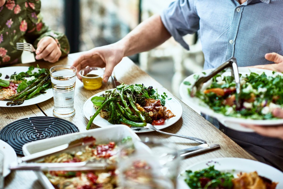 spread of vegan food on a table